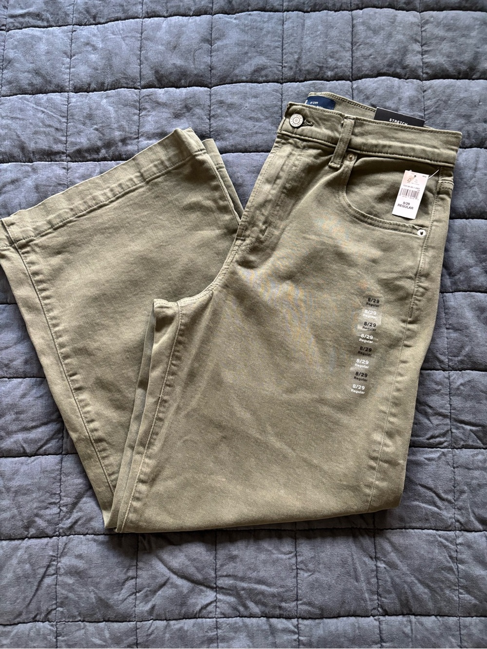 NWT GAP High Rise Wide-Leg Crop Jeans | Olive Color